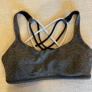 Lululemon free to be bra gray white black